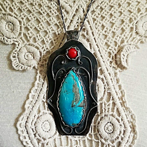 SOLD Kingsman Turquoise Sterling/Fine Silver - Picture 2 of 4